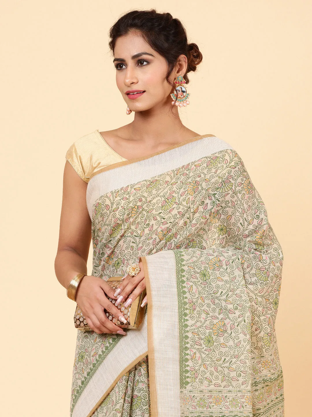 Digital Floral printed Cotton Saree