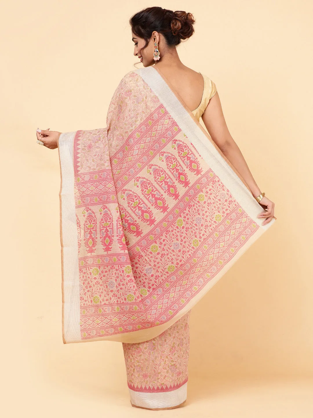 Digital Floral printed Cotton Saree