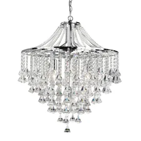 Dorchester 5 Light Chrome & Crystal Pendant Ceiling Light