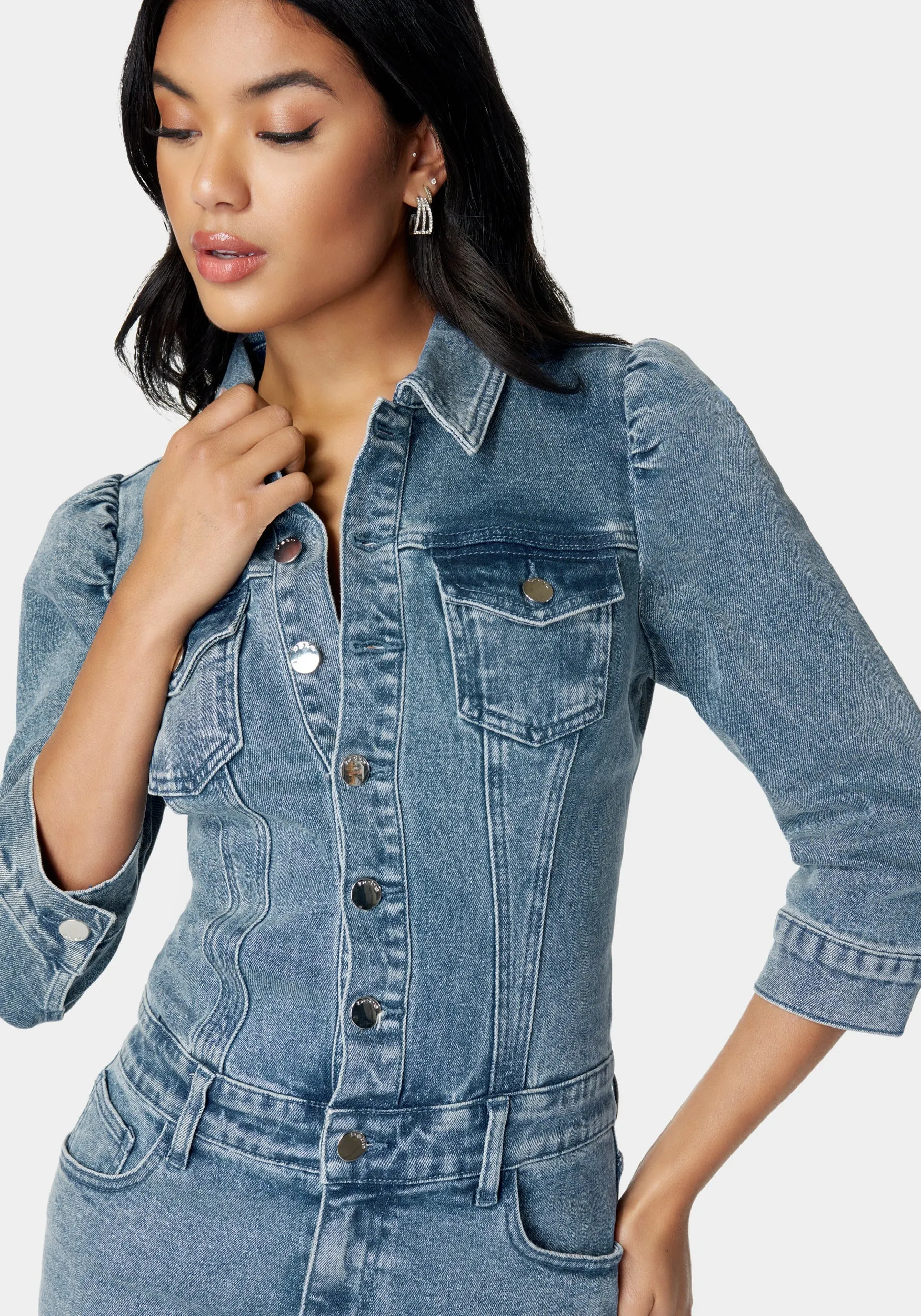 Drop Waist Denim Dress