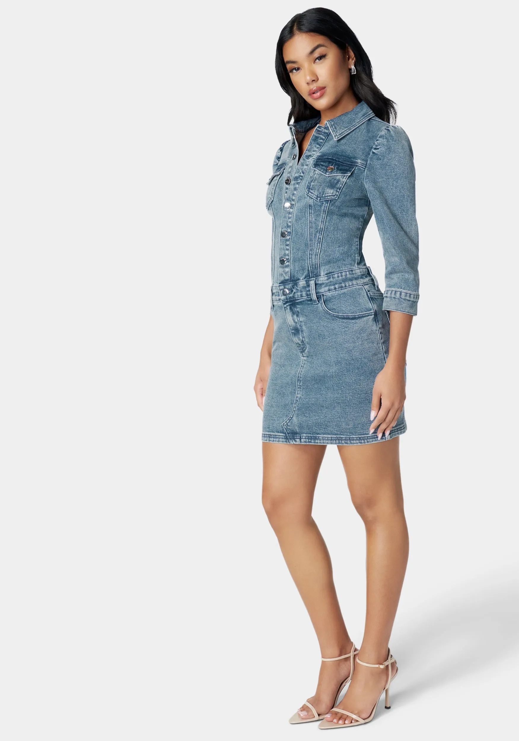 Drop Waist Denim Dress