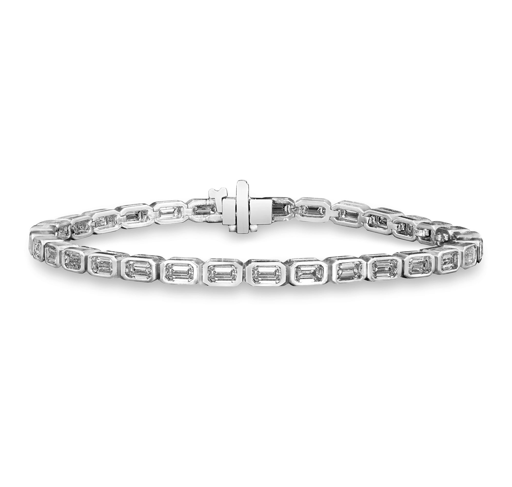 Emerald-Cut Diamond Line Bracelet, 6.54 carats