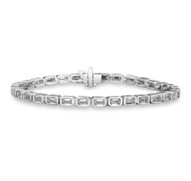 Emerald-Cut Diamond Line Bracelet, 6.54 carats