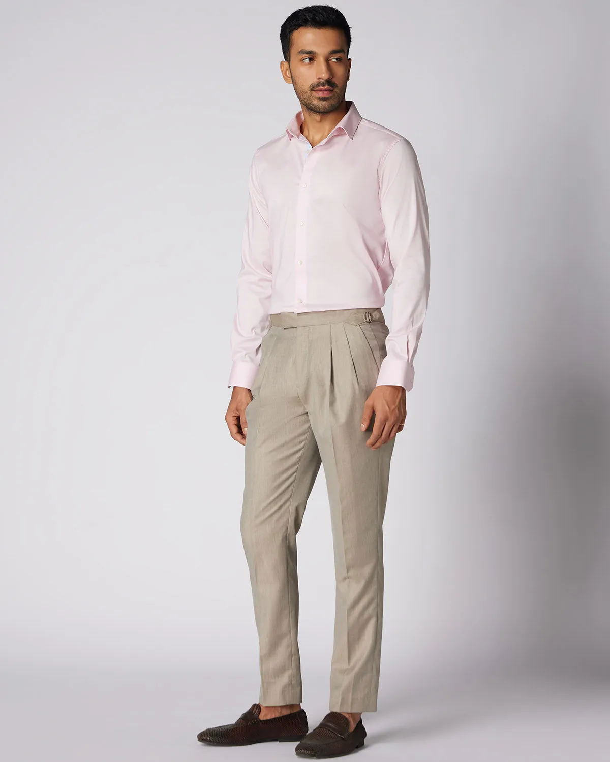 Empyrean Checked Neapolitan Dress Pants - Beige