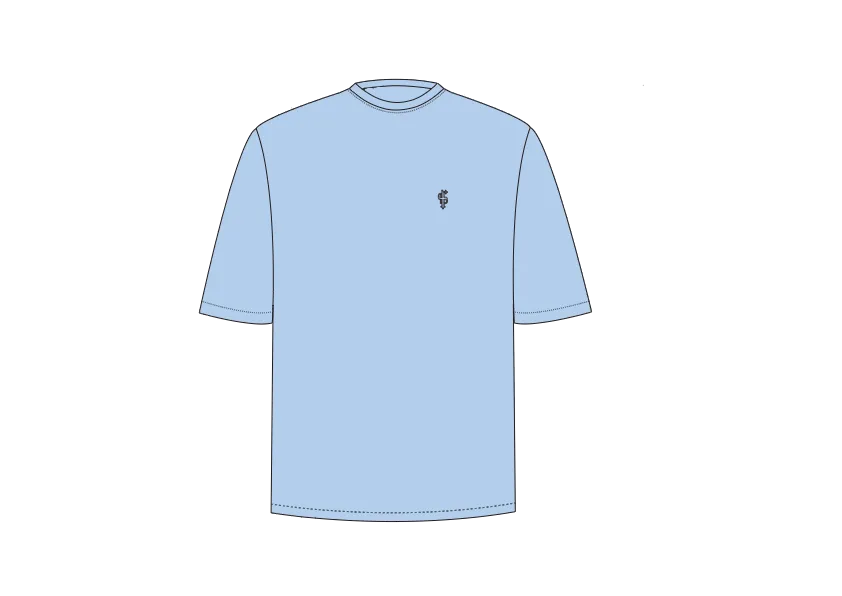 Father Sons Classic Light Blue Oversized Crew T Shirt - FSH872