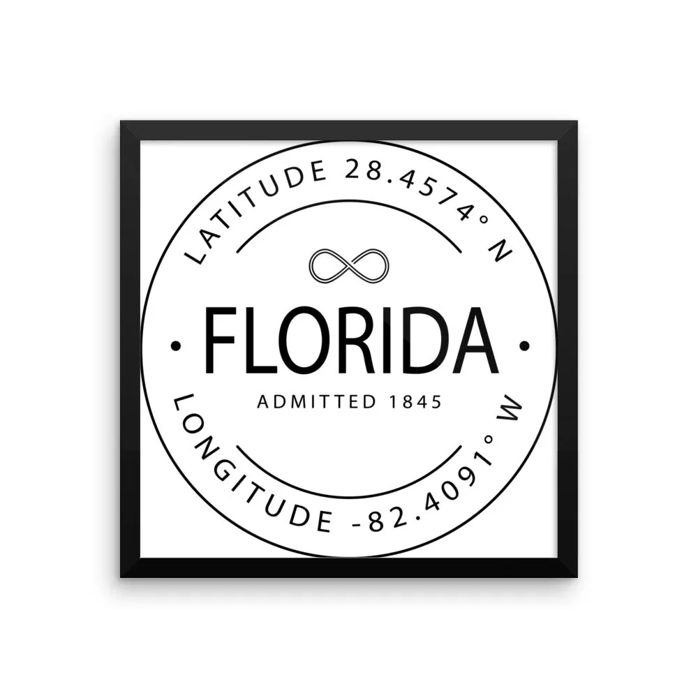 Florida - Framed Print - Latitude & Longitude