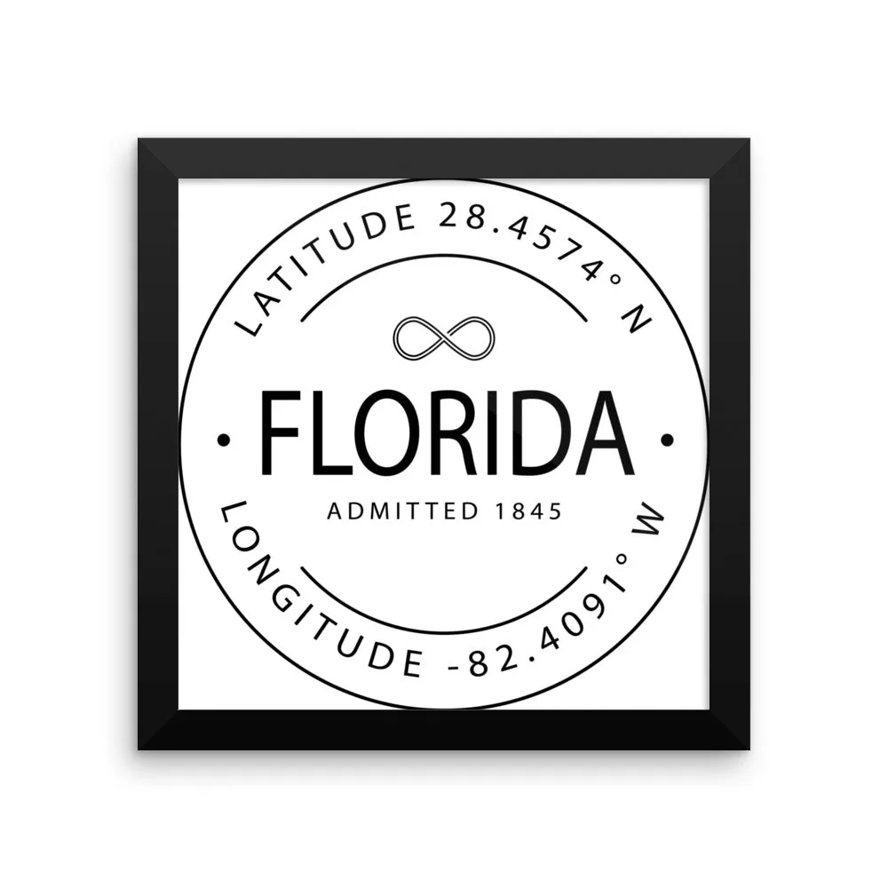 Florida - Framed Print - Latitude & Longitude