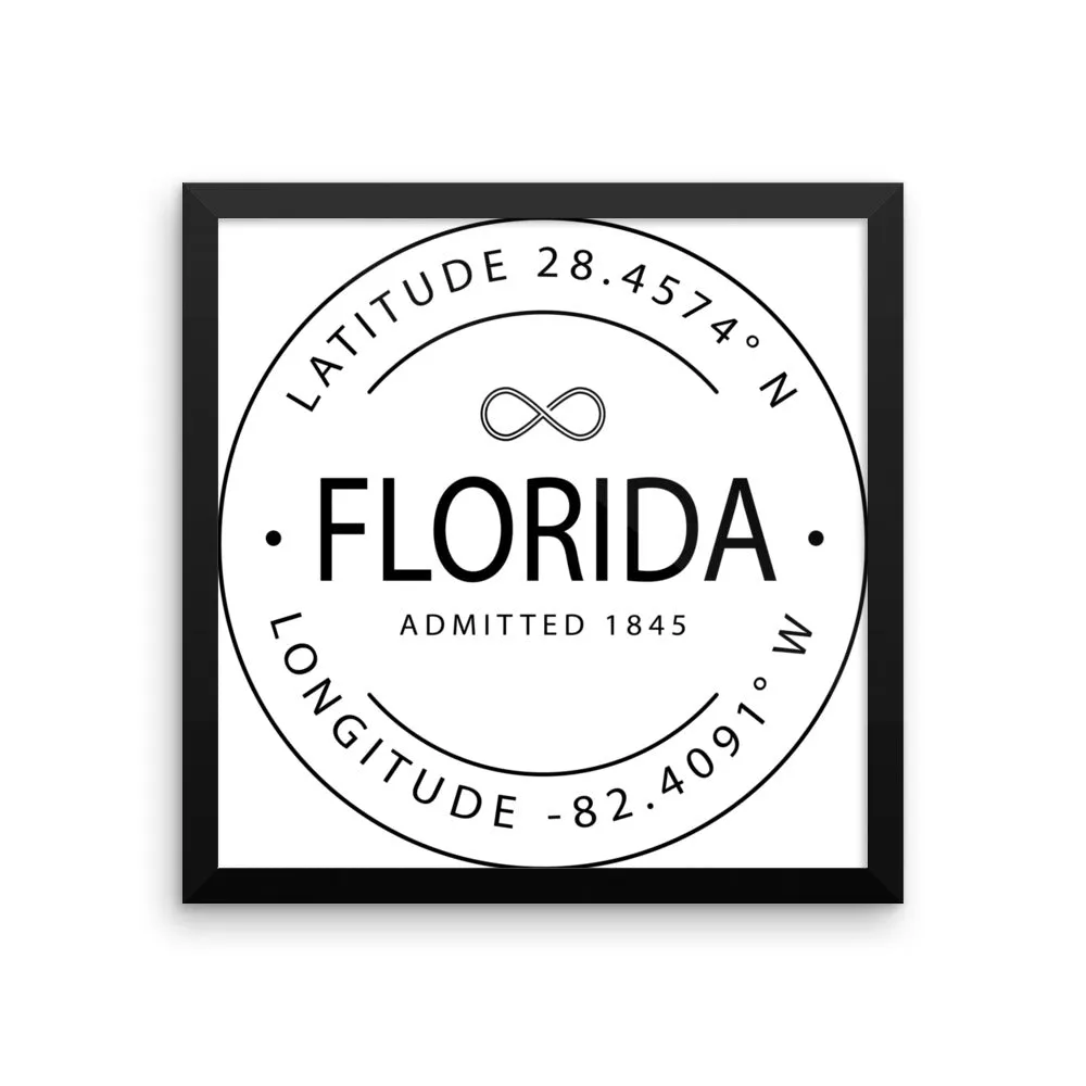 Florida - Framed Print - Latitude & Longitude