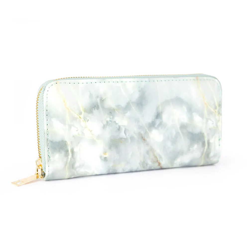 Giorgia Light Blue Marble Finish Patent Purse