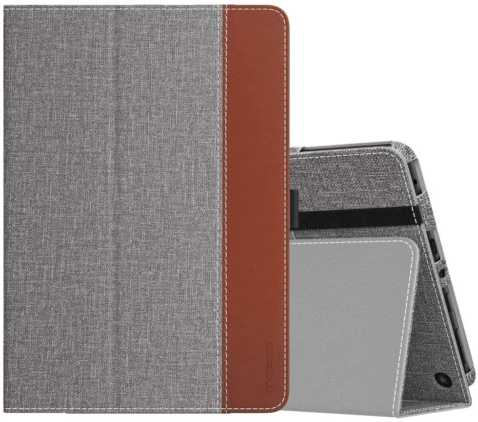 Gray Fabric Texture Folio Case - Amazon Kindle Fire HD 8 and Fire HD 8 Plus