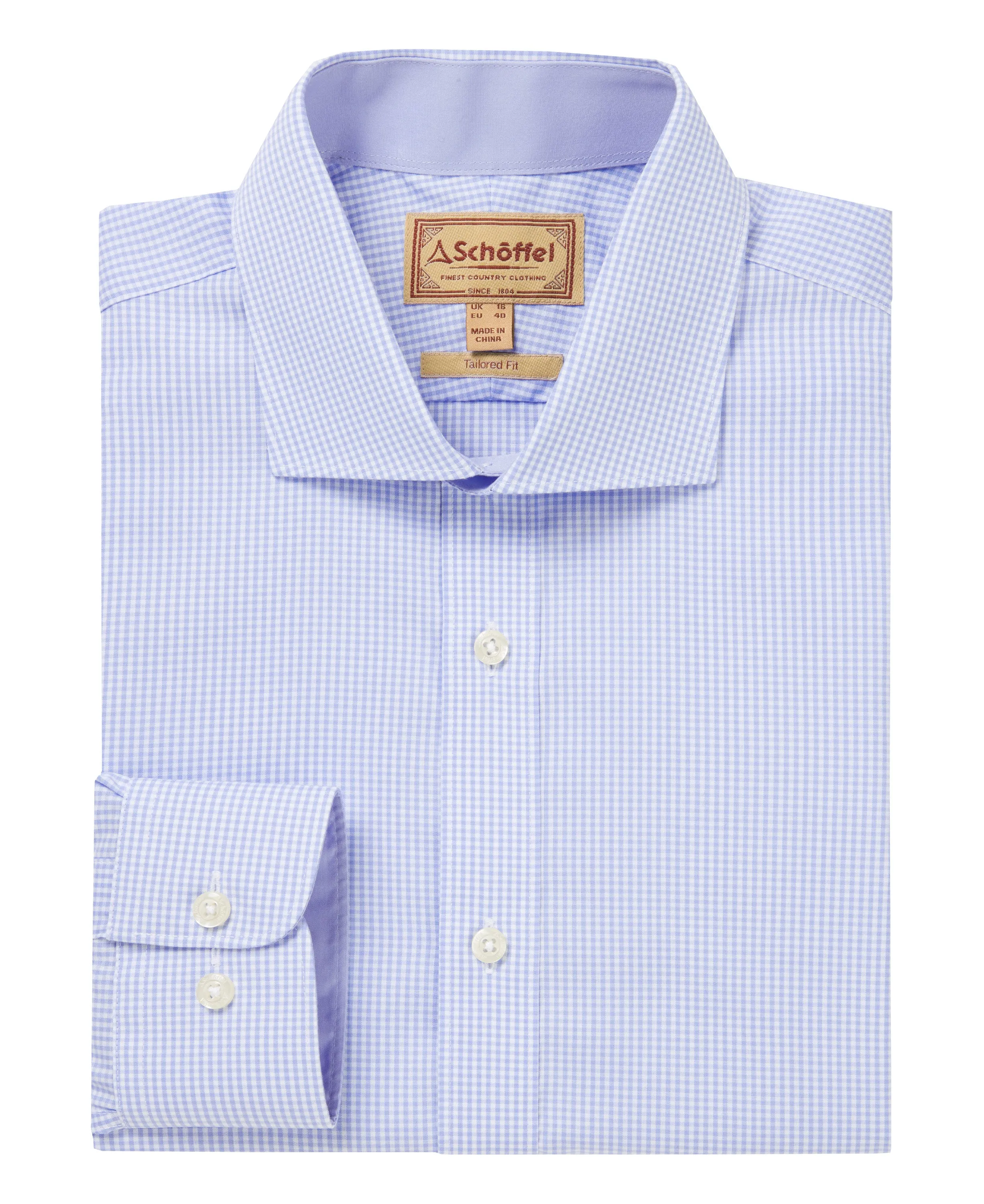 Greenwich Tailored Shirt - Light Blue Micro Check