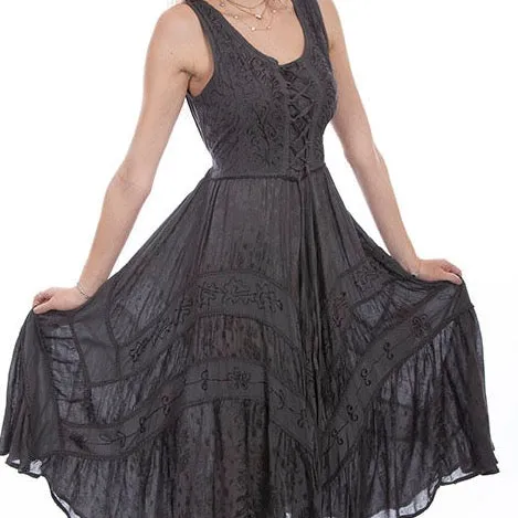 Gunmetal Gray Lace Front Sleeveless Dress for Country Girls at Bourbon Cowgirl