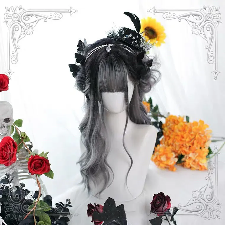 HARAJUKU LOLITA GRAY MIXTURE LONG CURLY WIG BY70166