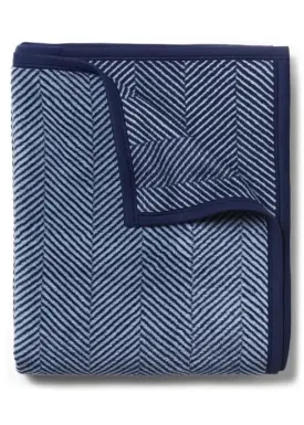 HARBORVIEW HERRINGBONE BLANKET - NAVY