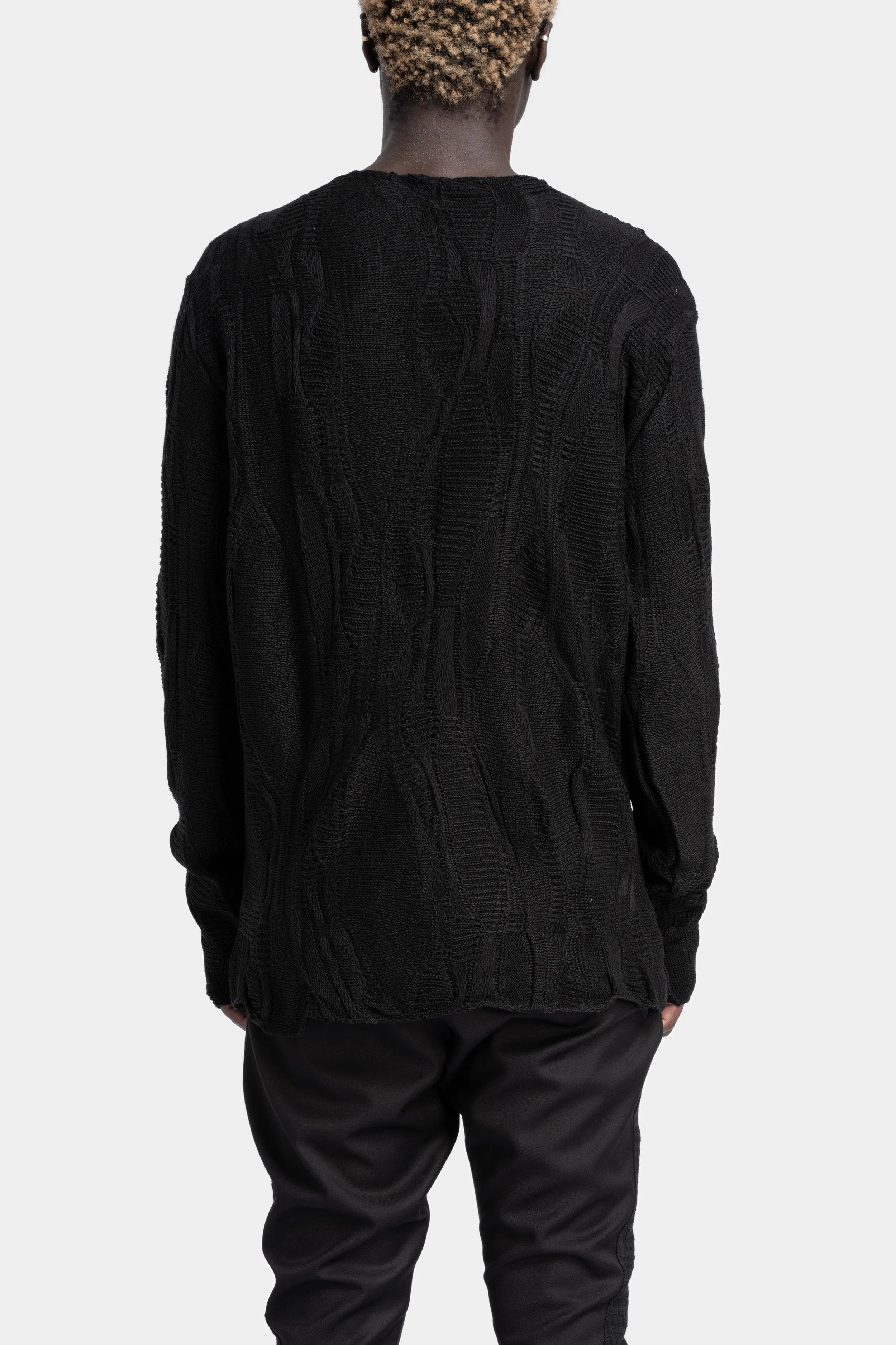 Intarsia knit sweatshirt, Black