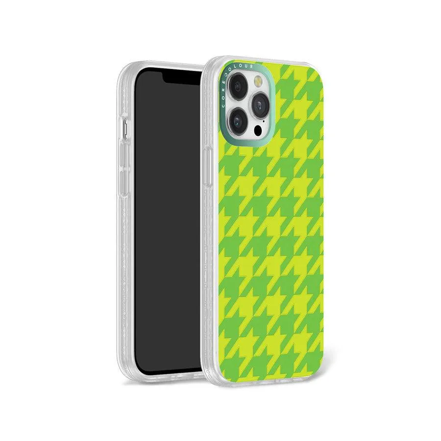 iPhone 12 Pro Max Green Houndstooth Phone Case