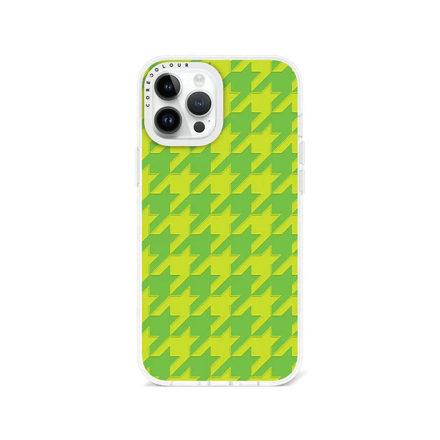 iPhone 12 Pro Max Green Houndstooth Phone Case