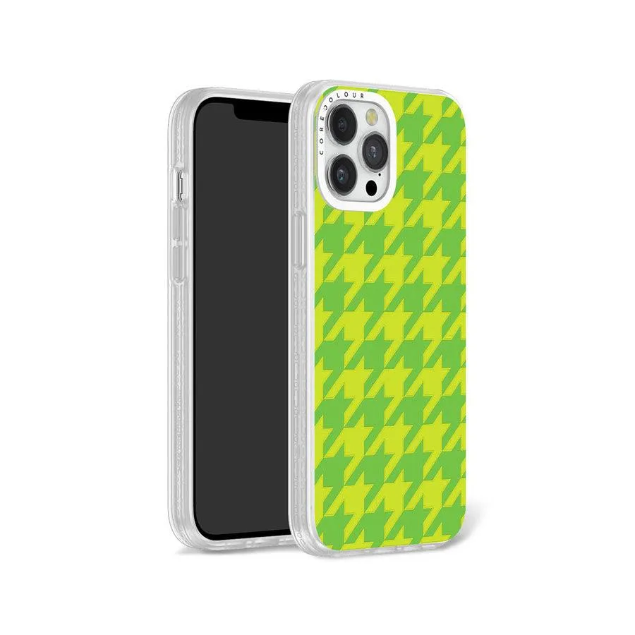 iPhone 12 Pro Max Green Houndstooth Phone Case