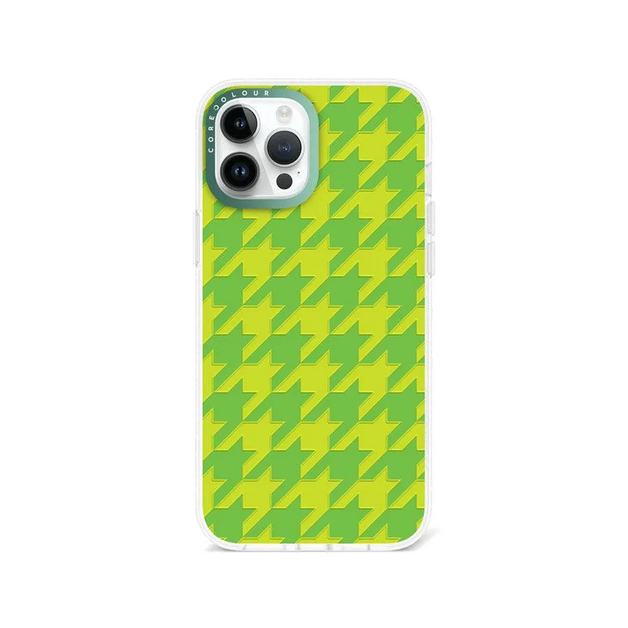 iPhone 12 Pro Max Green Houndstooth Phone Case