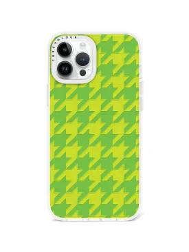 iPhone 12 Pro Max Green Houndstooth Phone Case