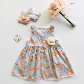 Iris Dress in Orange Gray Fox