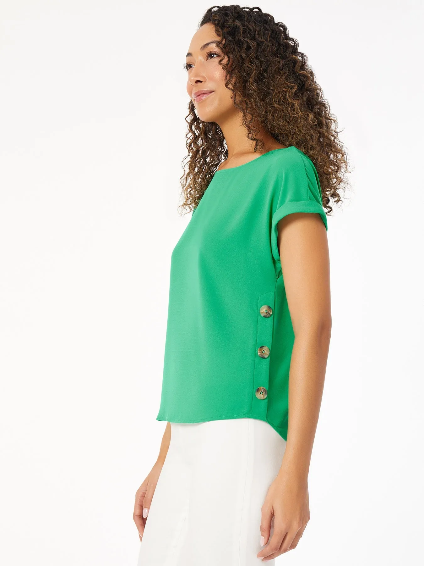 Jasper Crepe Button Detail Blouse