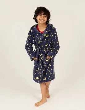 Kids Fleece Hooded Moon Robe