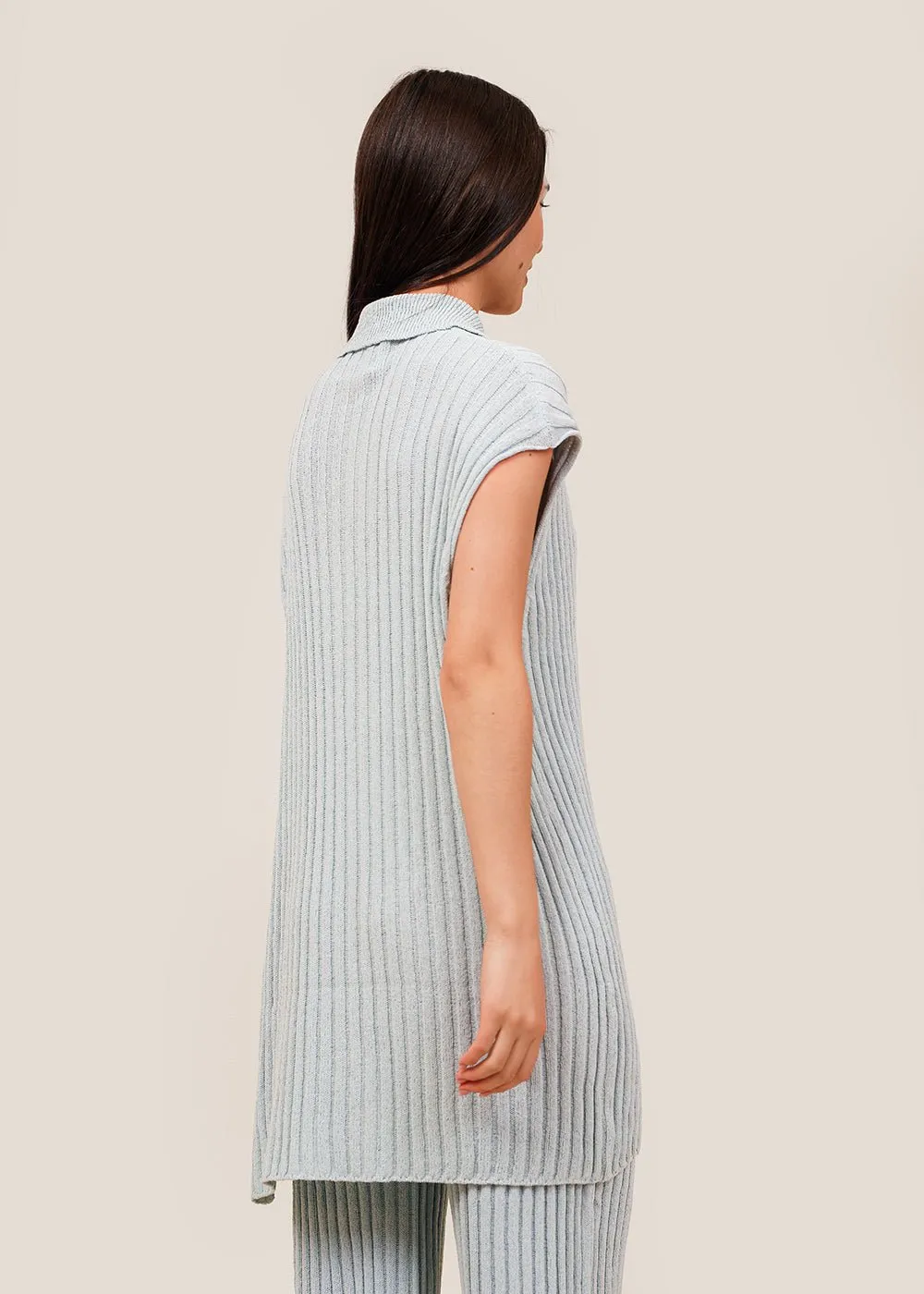 Light Blue Vague Polo Tunic