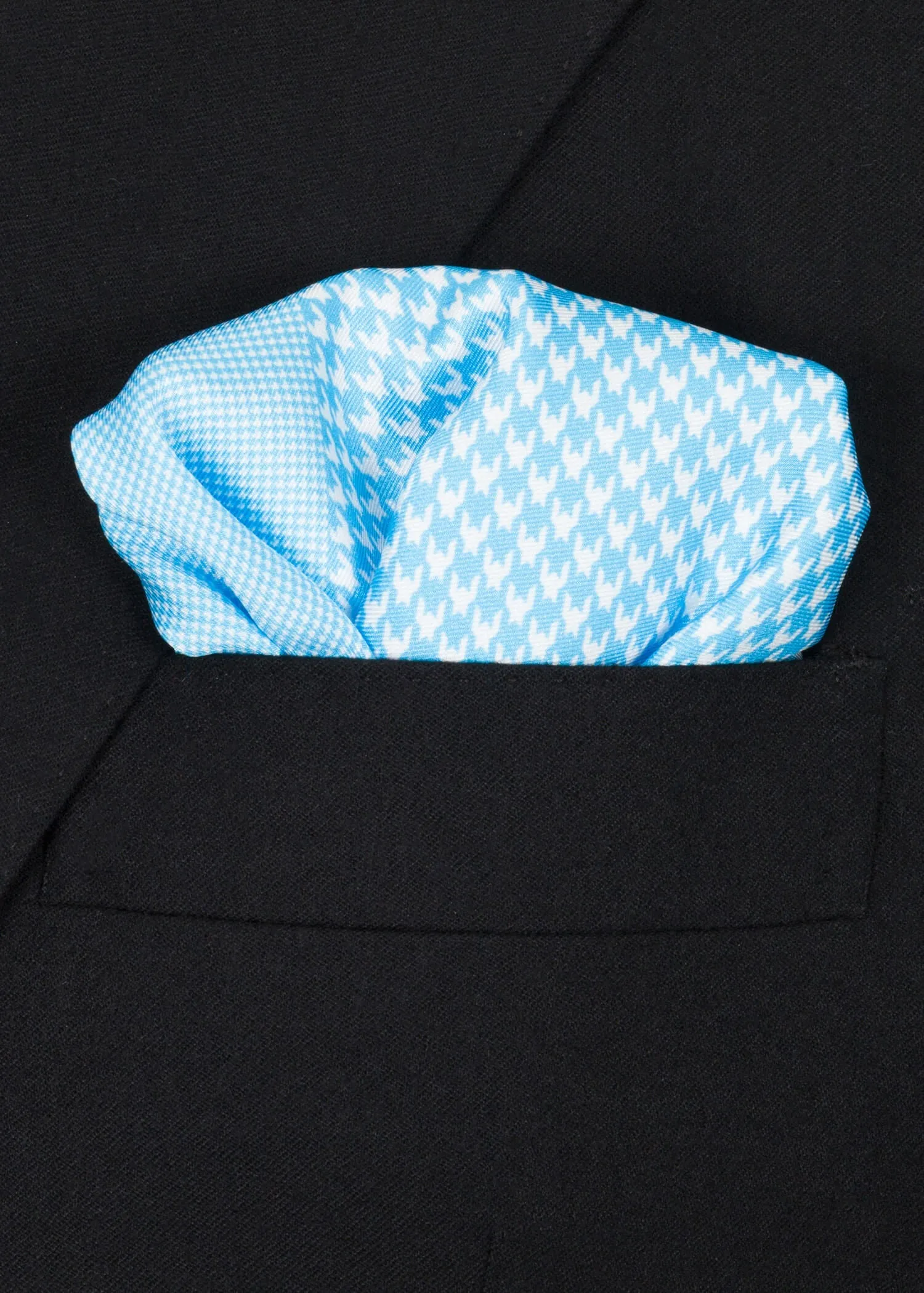 Light Blue White Pocket Square