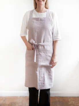 Linen Bib Apron - Dusty Rose