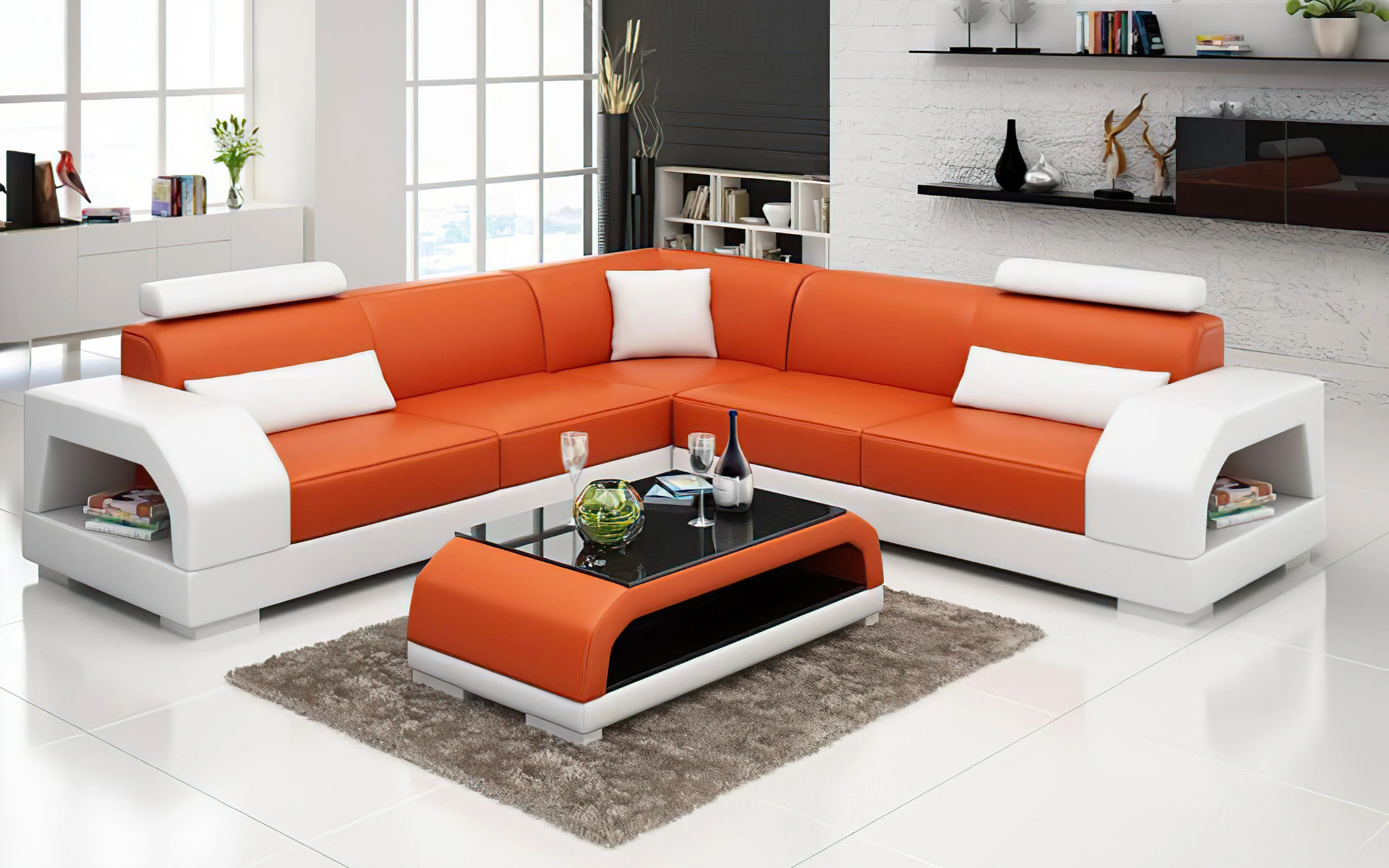 Luxi Modern Leather Sectional