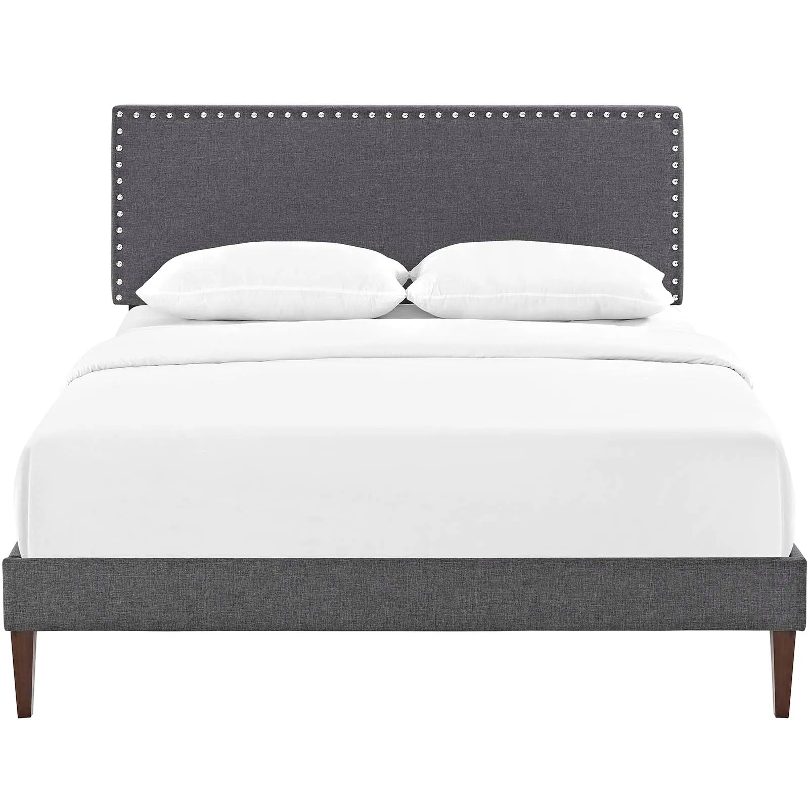 Macie Fabric Platform Bed with Squared Tapered Legs