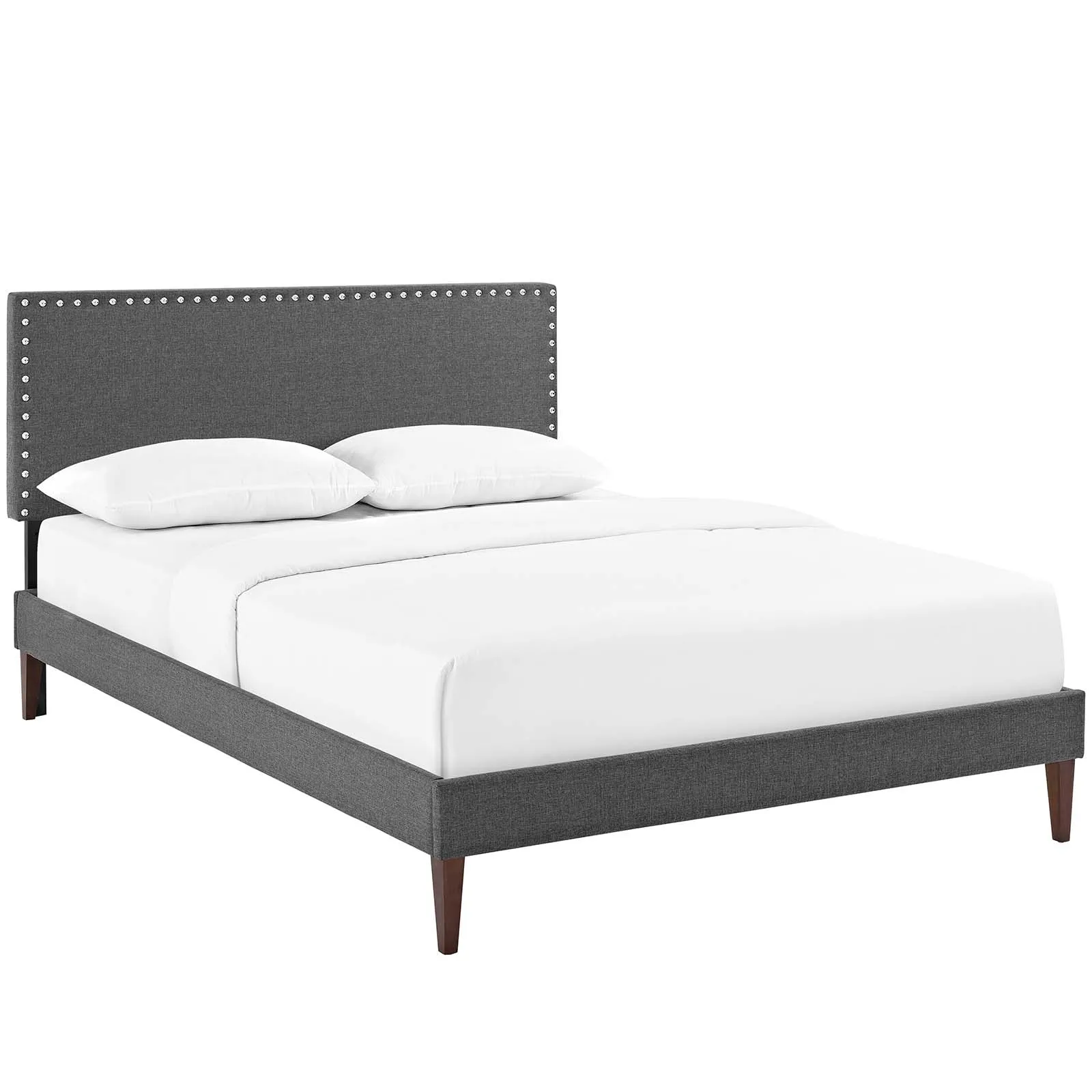 Macie Fabric Platform Bed with Squared Tapered Legs