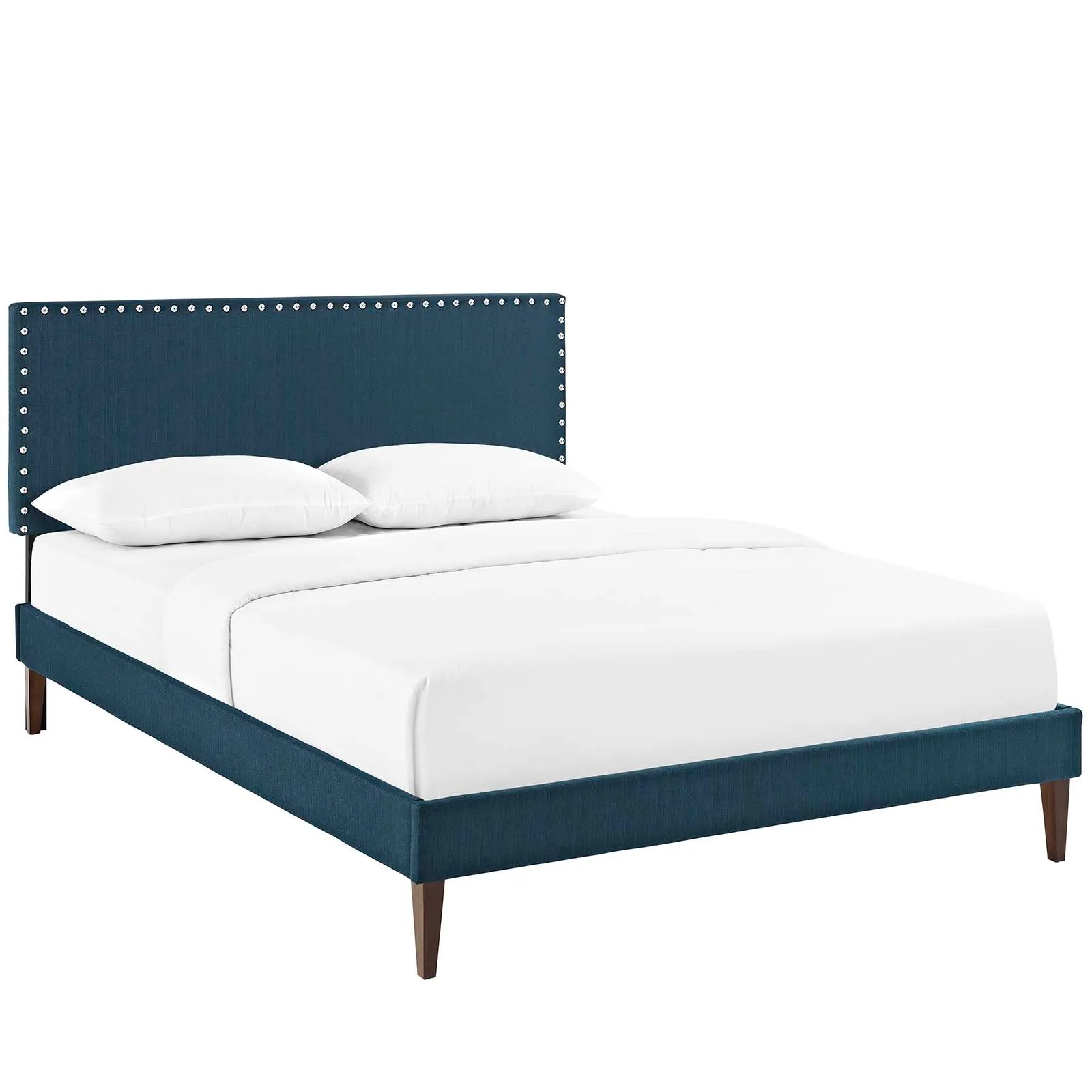 Macie Fabric Platform Bed with Squared Tapered Legs