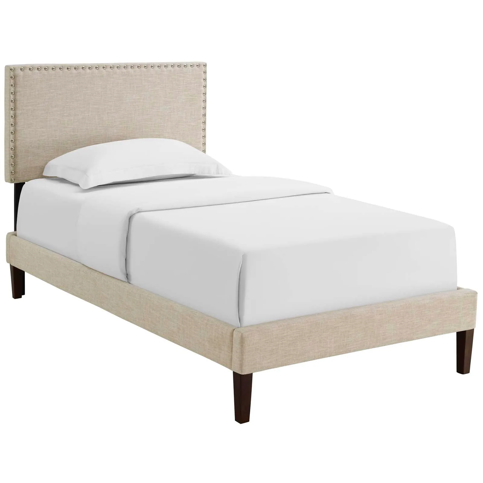 Macie Fabric Platform Bed with Squared Tapered Legs