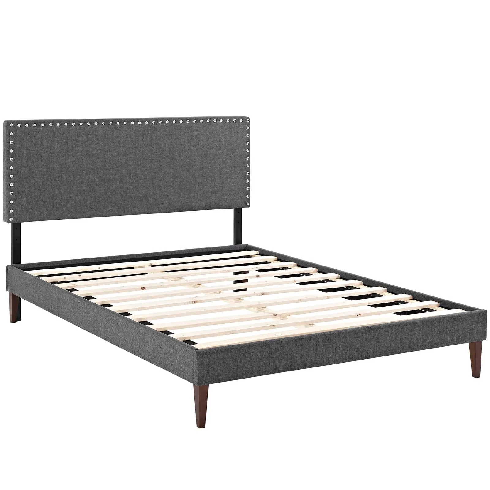 Macie Fabric Platform Bed with Squared Tapered Legs