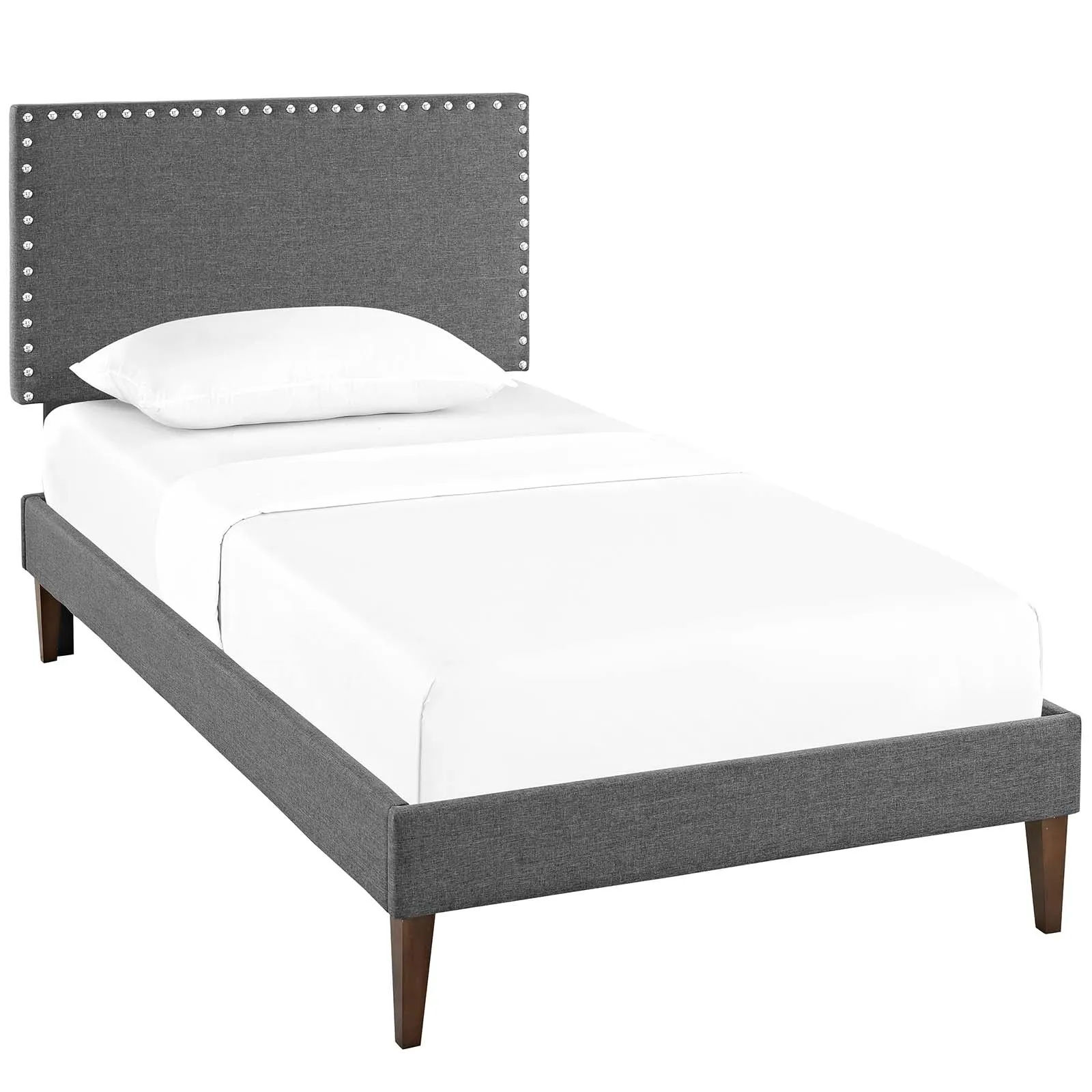 Macie Fabric Platform Bed with Squared Tapered Legs