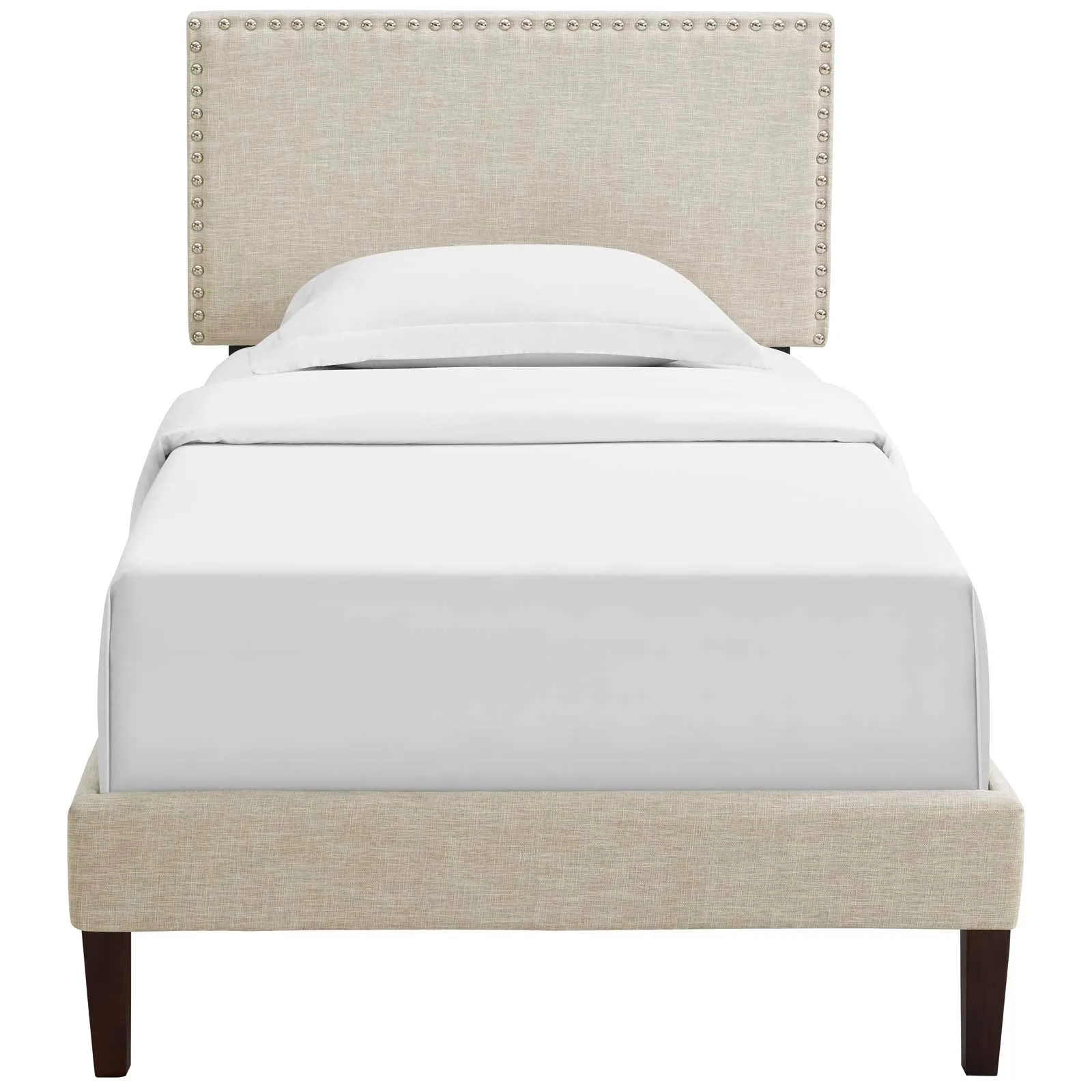 Macie Fabric Platform Bed with Squared Tapered Legs