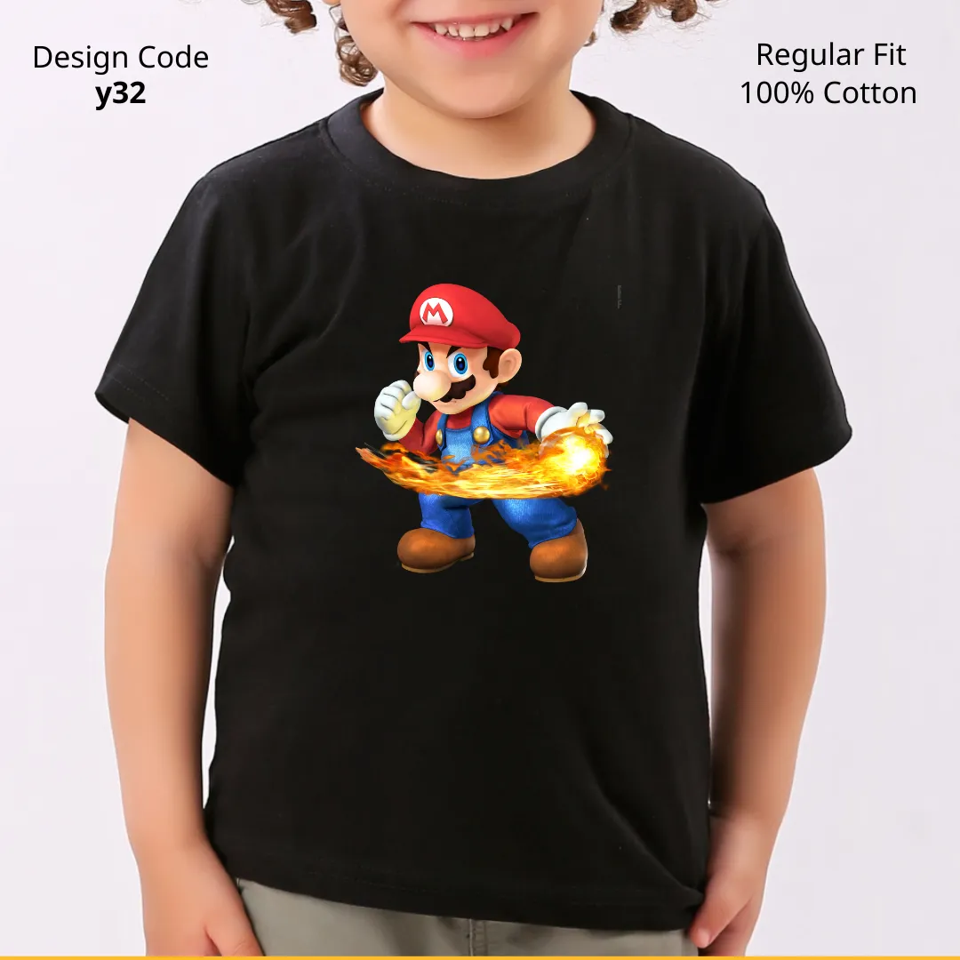 Mario Fire-Ball T-shirt ( Design Y32 )