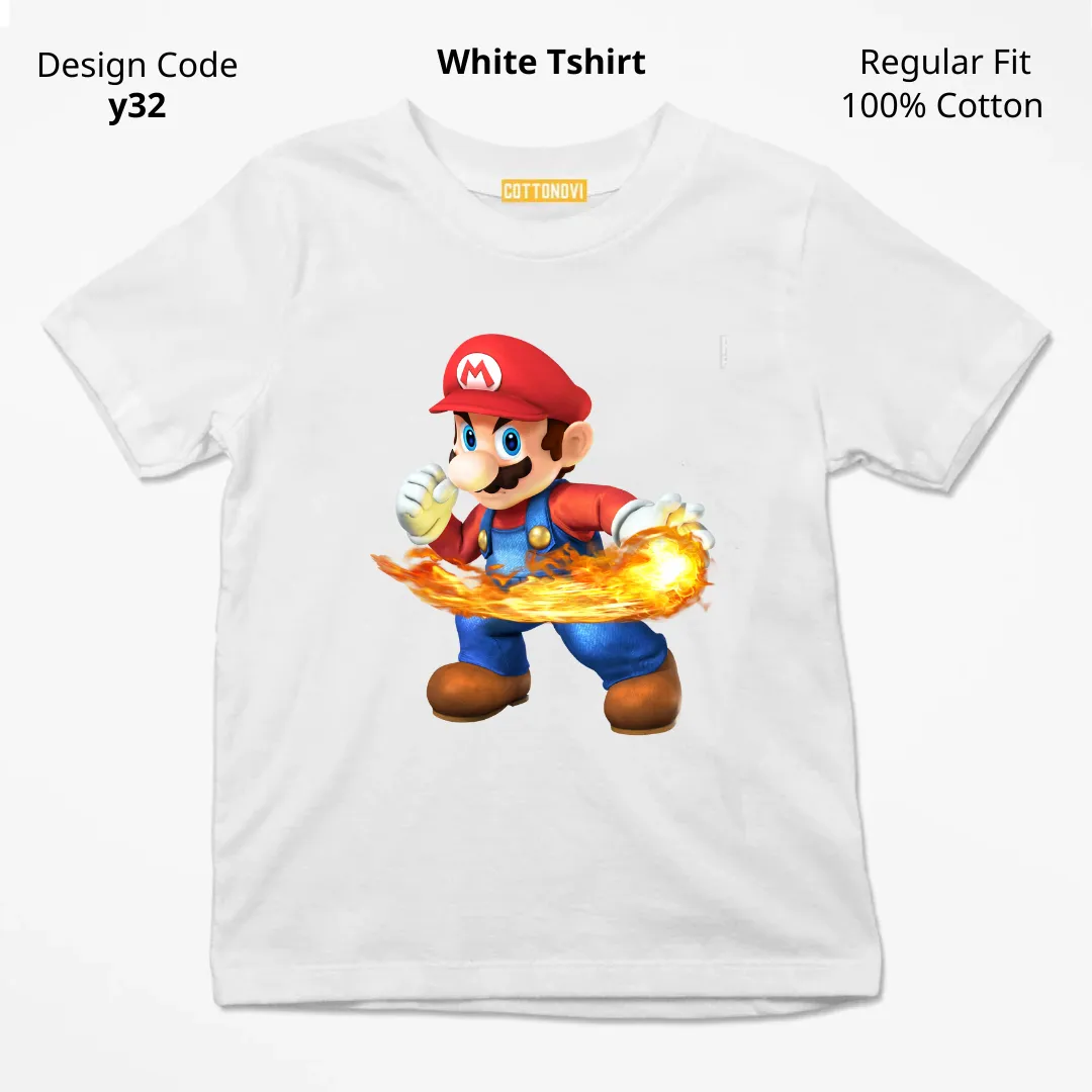 Mario Fire-Ball T-shirt ( Design Y32 )