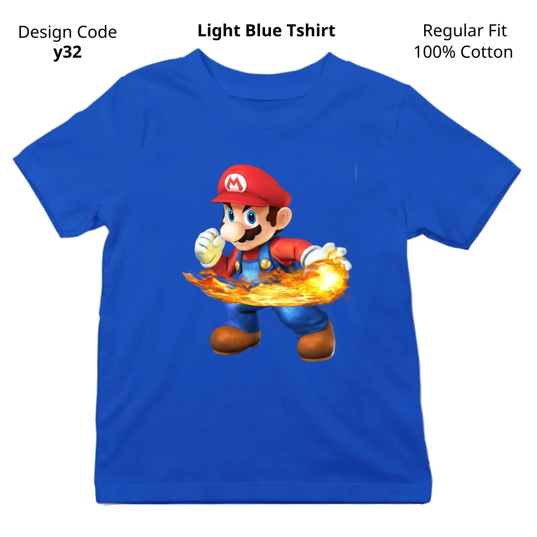 Mario Fire-Ball T-shirt ( Design Y32 )