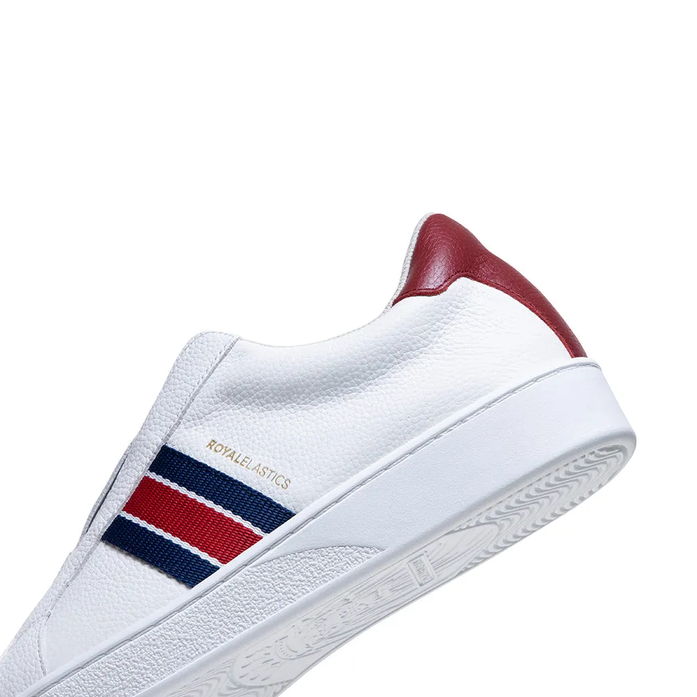 Men's Bishop White Red Blue Leather Sneakers 01722-015