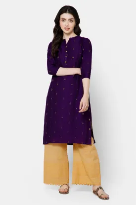 Mythri Women's Straight Ethnic kurta - Purple - KU63