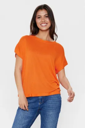 Numph Boxy Light Knit Bright Orange