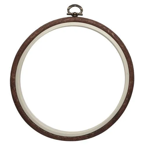 Nurge Flexi Embroidery Hoop ROUND, Woodgrain finish color