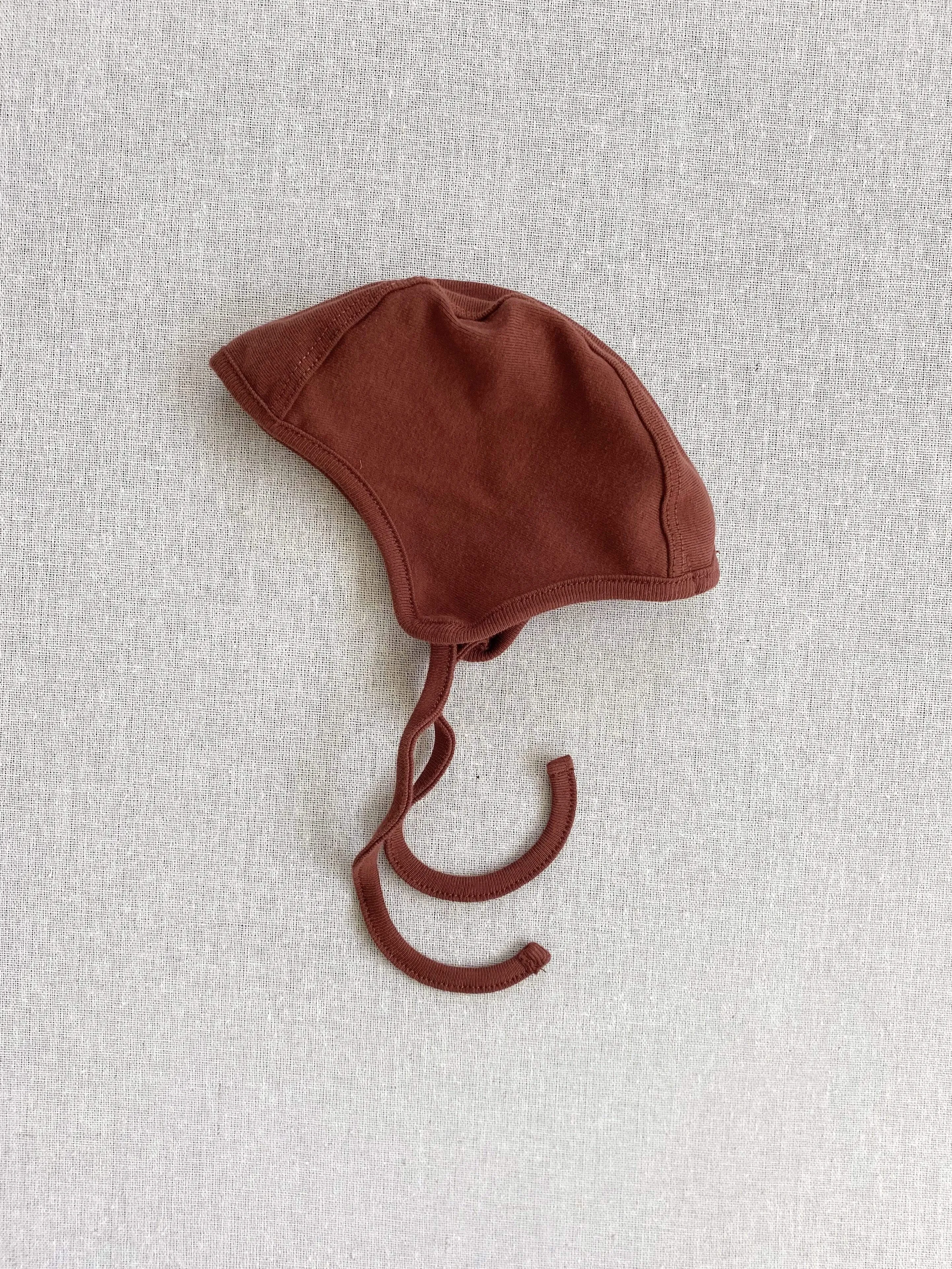 organic cotton bonnet - chestnut