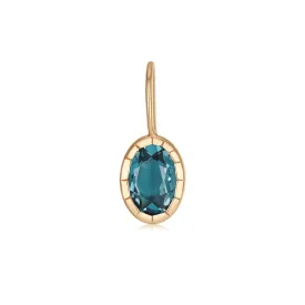 Oval Blue Topaz Gold Pendant