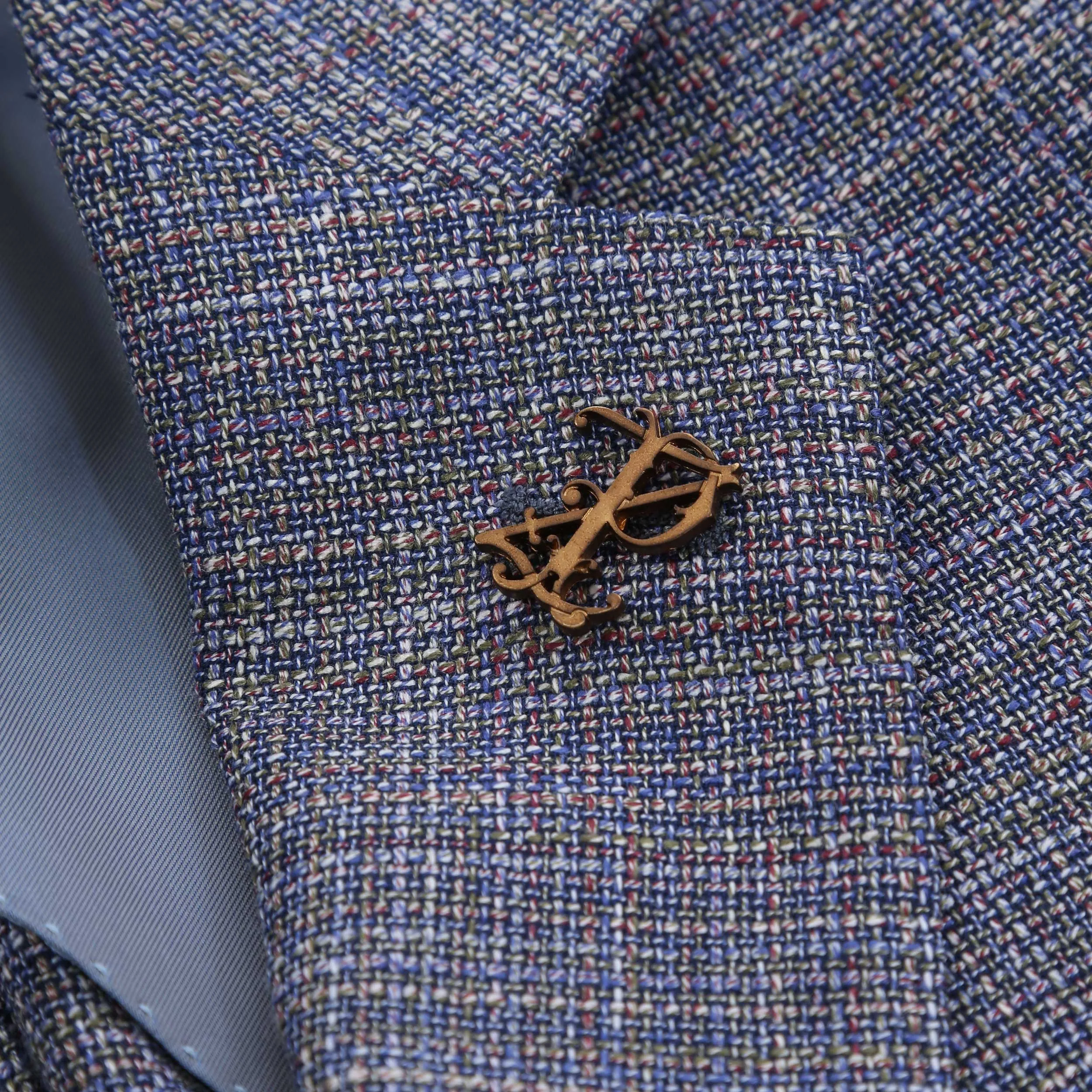 Pal Zileri Open Weave Blue Check Jacket in Blue Check