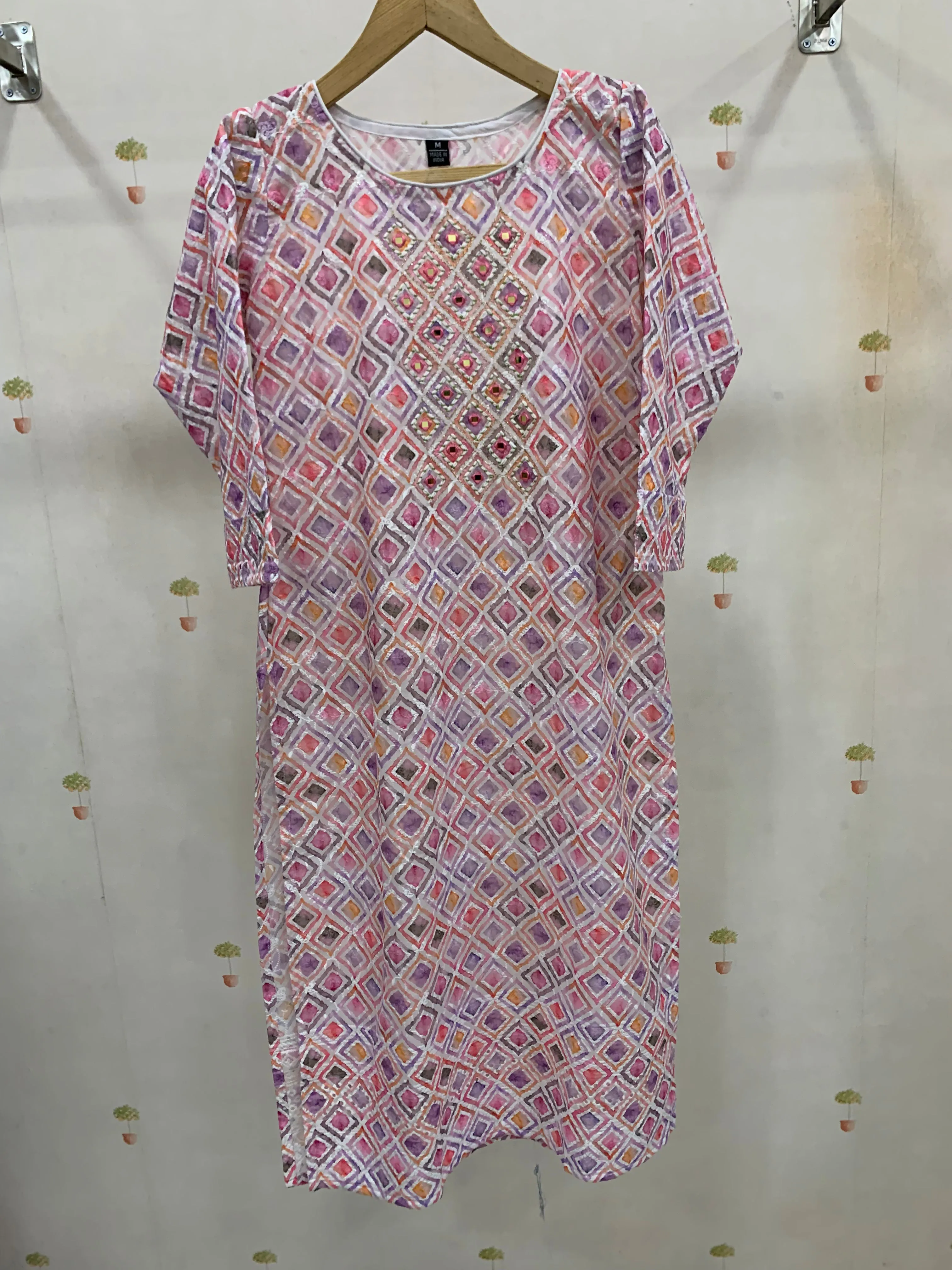 PINK & PURPLE PASTEL PRINTED KURTA