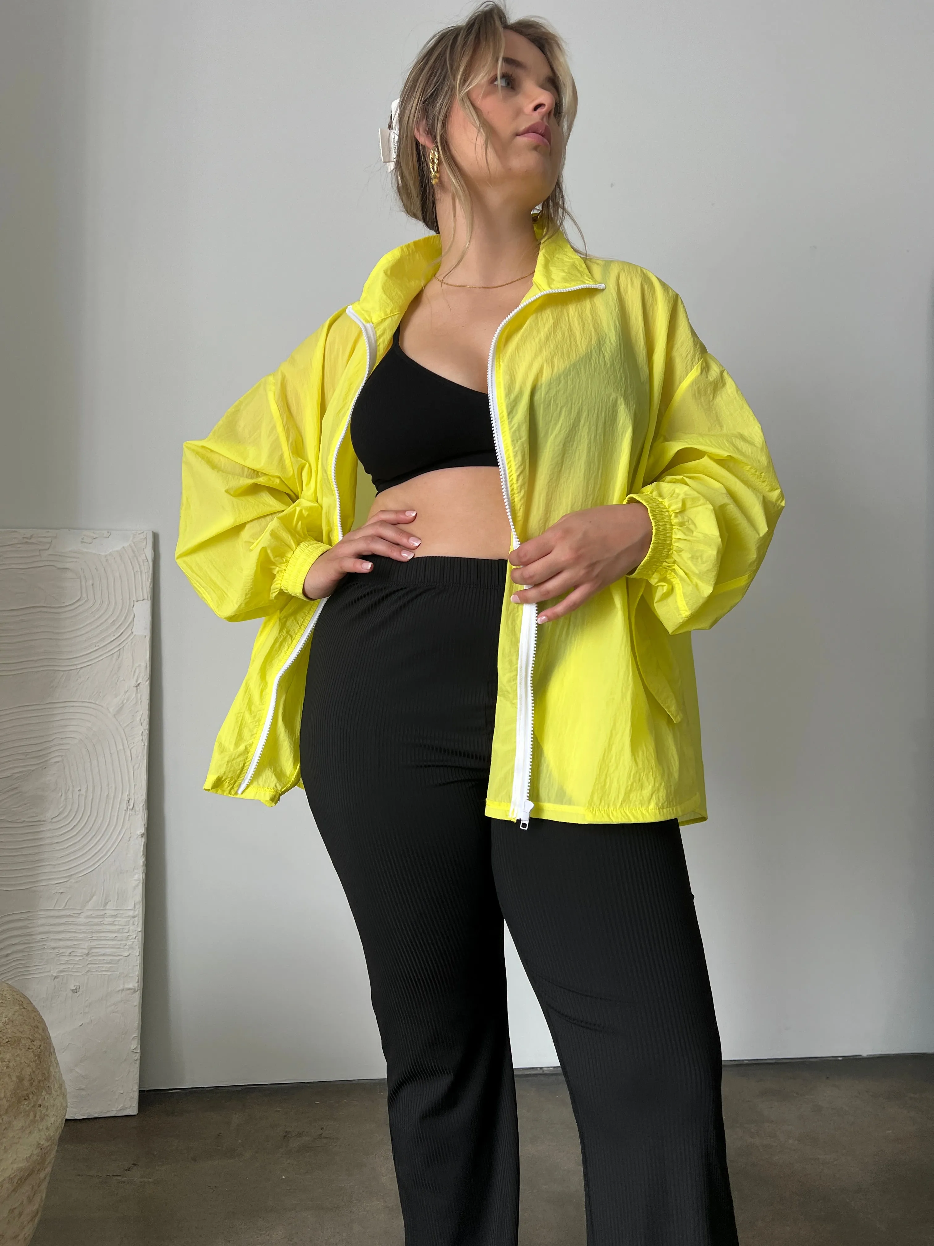 Plus Size Zip Up Windbreaker Jacket